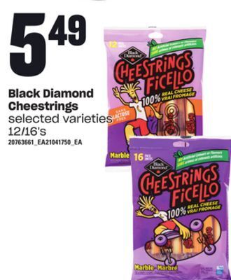 Independent Grocer Black diamond cheestrings, 12/16's offer