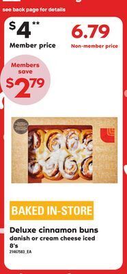 Loblaws Deluxe cinnamon buns, 8's offer