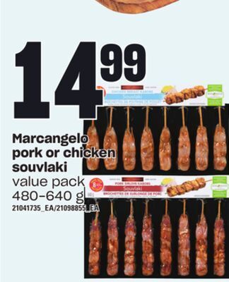 Independent Grocer Marcangelo pork or chicken souvlaki, 480-640 g offer