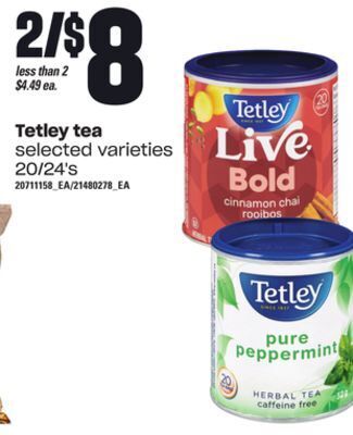 Loblaws Tetley tea, 20/24's offer