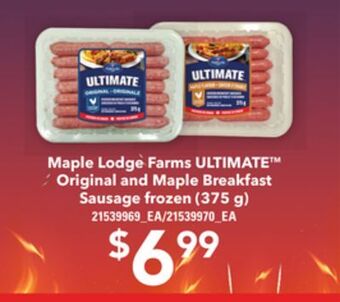 Loblaws Maple lodge farms ultimatetm original and maple breakfast sausage, (375 g) offer