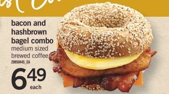 Fortinos Bacon and hashbrown bagel combo offer