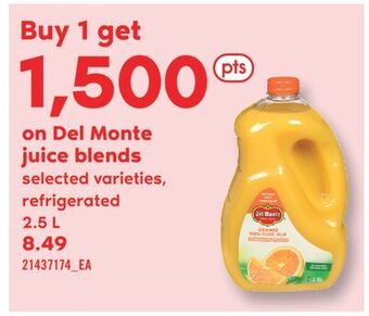 Fortinos Del monte juice blends offer