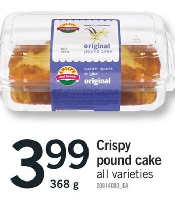 Fortinos Crispy pound cake, 368 g offer