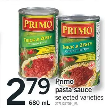 Fortinos Primo pasta sauce, 680 ml offer