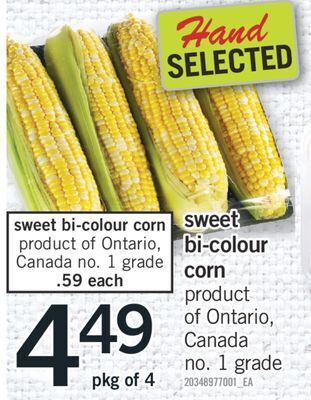 Fortinos Sweet bi-colour corn offer
