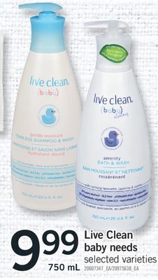 Fortinos Live clean baby needs, 750 ml offer