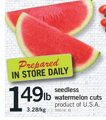 Fortinos Seedless watermelon cuts offer