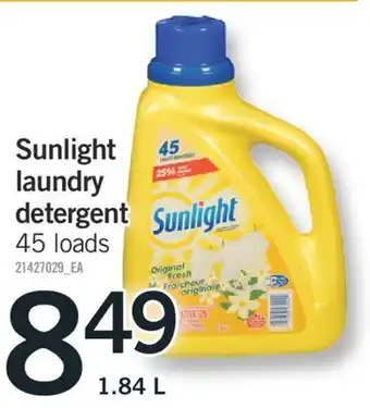 Fortinos Sunlight laundry detergent, 1.84 l offer
