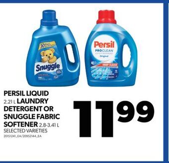 Real Canadian Superstore Persil liquid, 2.21 l laundry detergent or snuggle fabric softener, 2.8-3.41 l offer