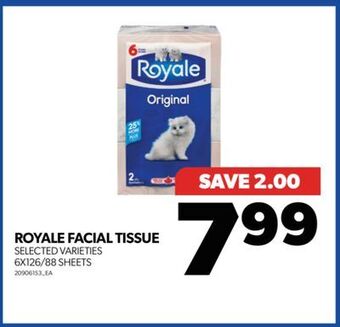 Real Canadian Superstore Royale facial tissue, 6x126/88 sheets offer