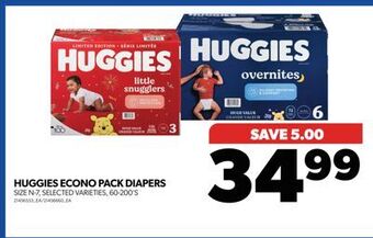 Real Canadian Superstore Huggies econo pack diapers, 60-200's offer