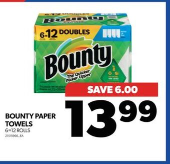 Real Canadian Superstore Bounty paper towels, 6=12 rolls offer