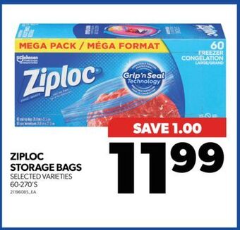 Real Canadian Superstore Ziploc storage bags, 60-270's offer