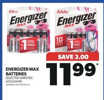Real Canadian Superstore Energizer max batteries, aa12/aaa8 offer