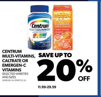 Real Canadian Superstore Centrum multi-vitamins, caltrate or emergen-c vitamins offer