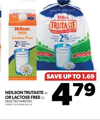 Real Canadian Superstore Neilson trutaste, 4 l or lactose free, 2 l offer