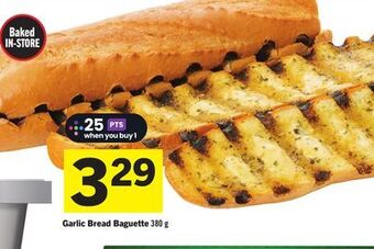 Foodland Garlic bread baguette 380 g offer