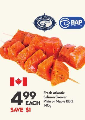 Longo's Fresh atlantic salmon skewer offer