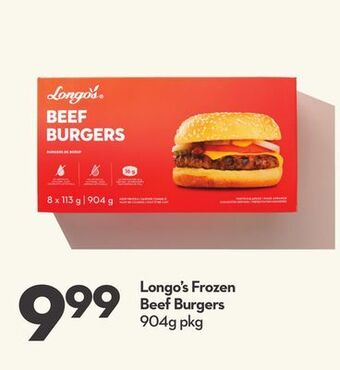 Longo's Longo's frozen beef burgers offer