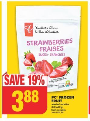 No Frills Pc® frozen fruit, 300-600 g offer