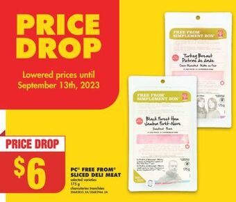 No Frills Pc® free from® sliced deli meat, 175 g offer