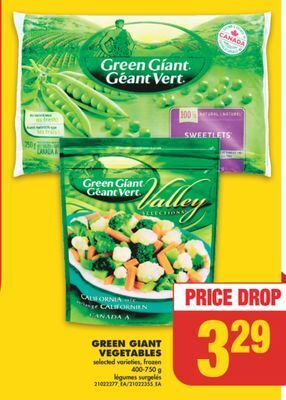 No Frills Green giant vegetables, 400-750 g offer