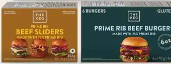 Longo's The keg prime rib burgers or sliders offer