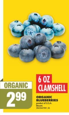 No Frills Organic blueberries, 6 oz clamshell offer