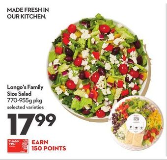 Longo's Longo's family size salad offer