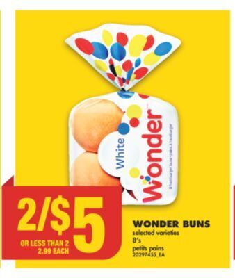 No Frills Wonder buns, 8's offer
