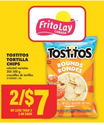 No Frills Tostitos tortilla chips, 205-300 g offer