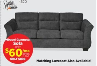 Surplus Furniture Miravel gunmetal sofa offer