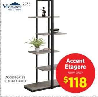 Surplus Furniture Taupe & black accent etagere offer