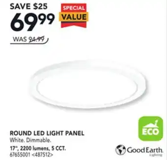 Lowe's Good earth round led light panel 17 offer