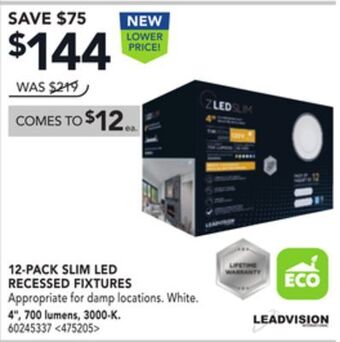 Lowe's Leadvision 12-pack slim led recessed fixtures 4 offer