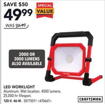 Lowe's Craftsman led worklight offer