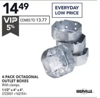 Lowe's Iberville 4-pack octagonal outlet boxes 1-1/2 x 4 x 4 offer
