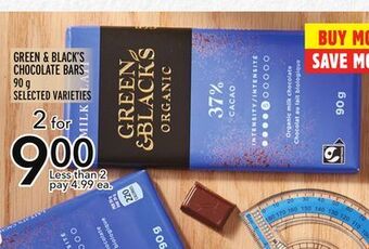 Metro Green & black's chocolate bars offer