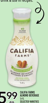 Metro Califia farms almond beverage offer