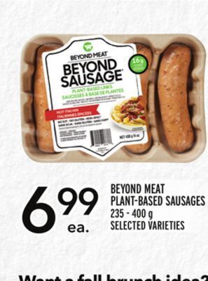 Metro Beyond meat plant-based sausages offer