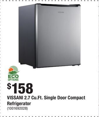 Home Depot Vissani 2.7 cu.ft. single door compact refrigerator offer