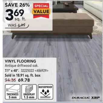 RONA Duraclic vinyl flooring 7.1 x 48 offer