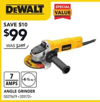 RONA Dewalt angle grinder offer