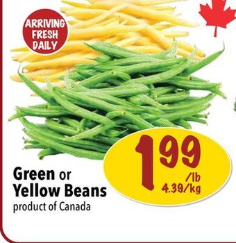 Farm Boy Green or yellow beans offer