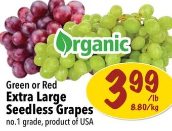Farm Boy Green or red extra large seedless grapes offer