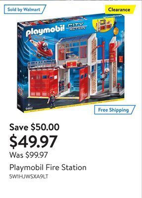 Walmart Playmobil fire station offer