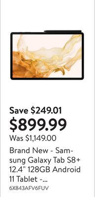 Walmart Brand new - samsung galaxy tab s8+ 12.4 128gb android 11 tablet - graphite offer