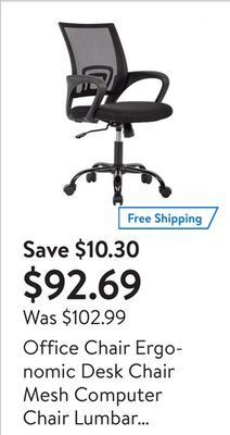 Walmart Office chair ergonomic desk chair mesh computer chair lumbar support modern executive adjustable stool rolling swivel chair f offer