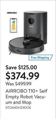 Walmart Airrobo t10+ self empty robot vacuum and mop offer